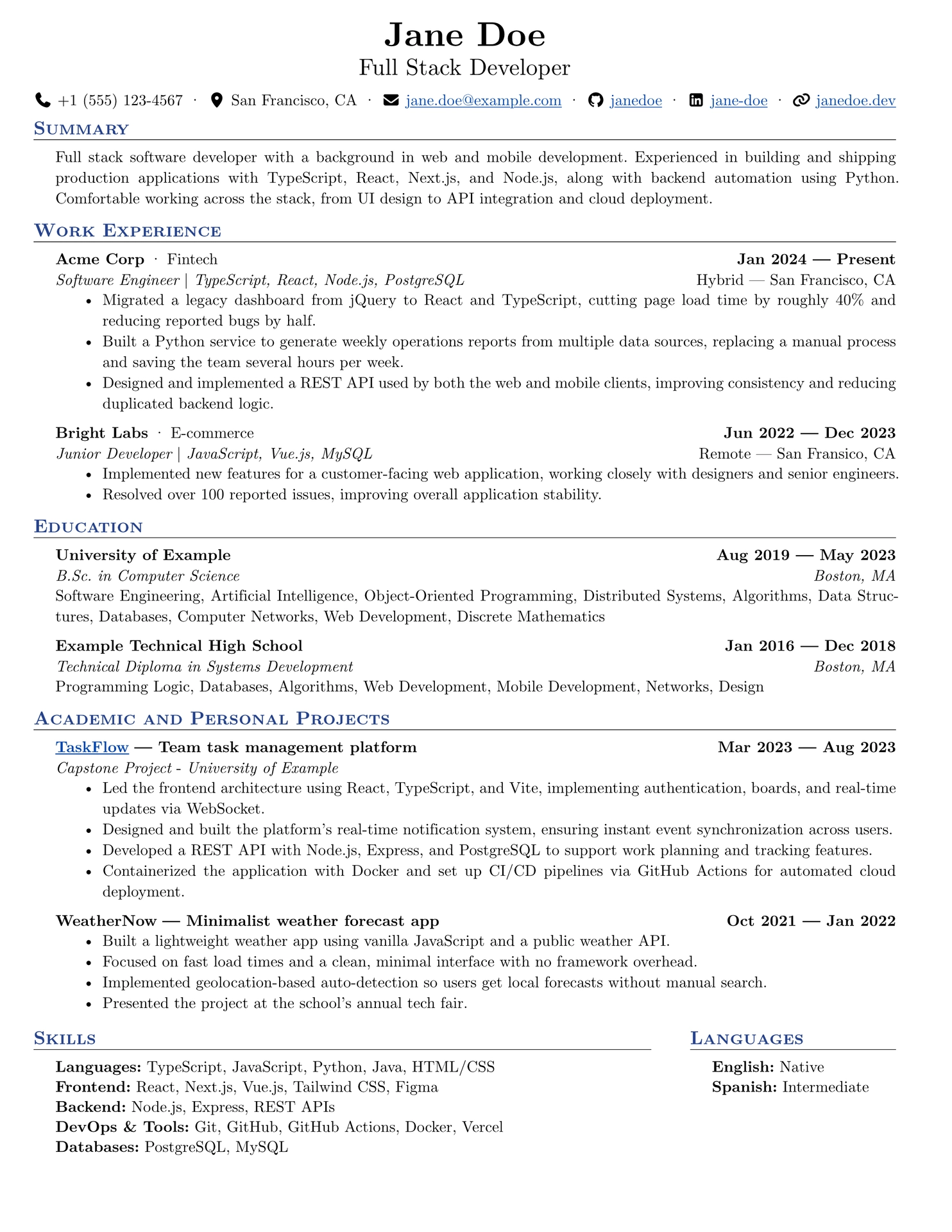tech-focused-resume